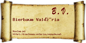Bierbaum Valéria névjegykártya